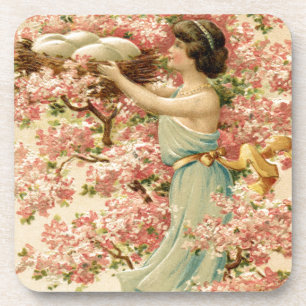 Ostern Glaube Blumen rosa Kirschblüten-Nest süß Untersetzer