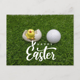 Ostern Golfen mit Golfball und Ei für Golfer  Feiertagspostkarte