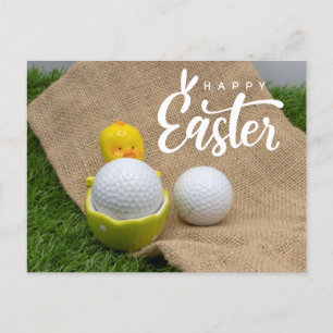 Ostern Golfen mit Golfball und Ei für Golfer  Feiertagspostkarte