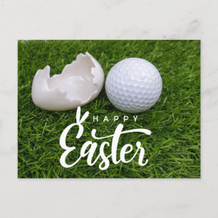 Ostern Golfen mit Golfball und Ei für Golfer  Feiertagspostkarte