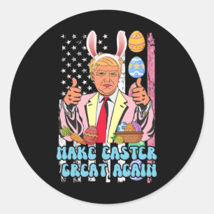 Ostern Groß wieder lustig Trump Osterhase Osterhas Runder Aufkleber