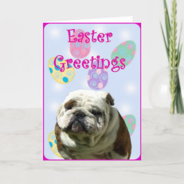 Ostern-Gruß-Bulldoggengrußkarte Feiertagskarte