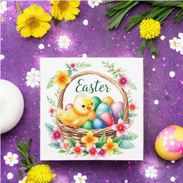 Ostern Gruß tropische Küken und Eier Feiertagskarte