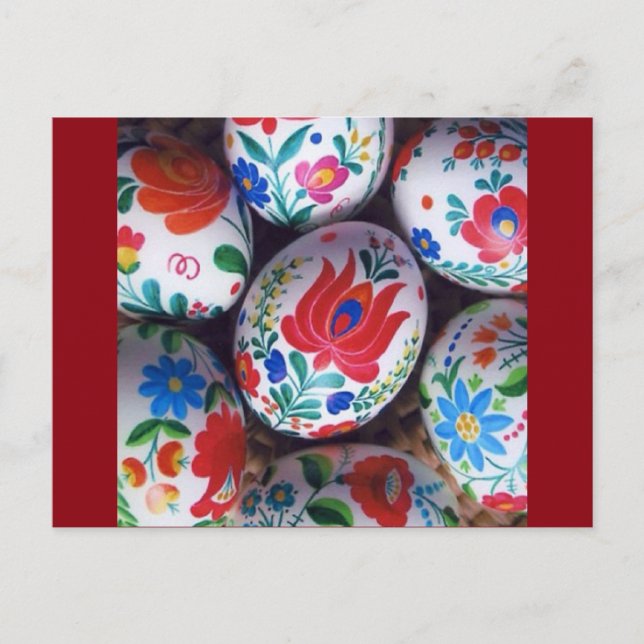 Ostern-Gruß-Ungar Kalocsai Eier Feiertagspostkarte (Vorderseite)