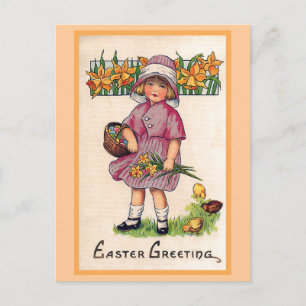 Ostern-Gruß-Vintage Ostern-Illustration Feiertagspostkarte