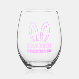 Ostern Grüße Sonnige Ohren Stemless Wine Glass Weinglas Ohne Stiel