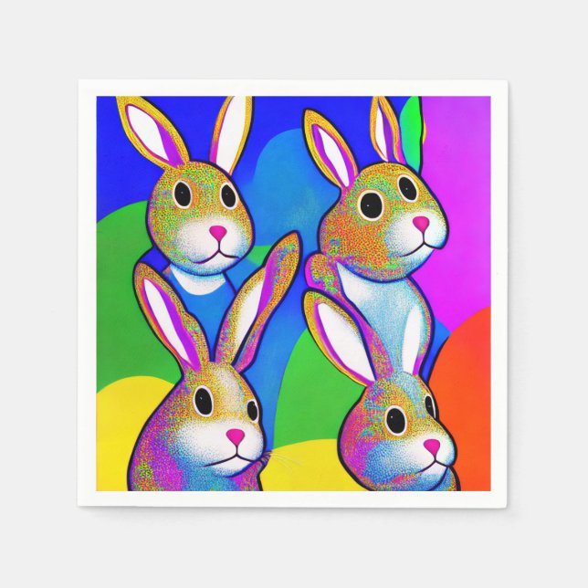 Ostern Hasen Servietten (Vorderseite)