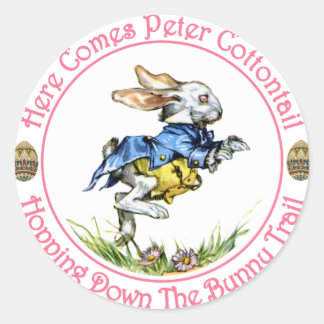 Ostern - Hier kommt Peter Cottontail Runder Aufkleber