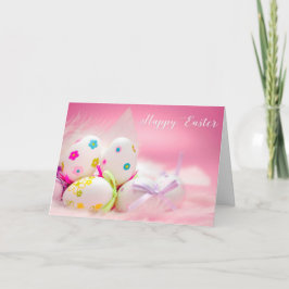 Ostern - "hübsche Eier im Rosa" - fertigen Sie Feiertagskarte