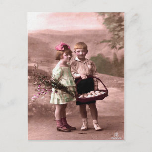 Ostern im Vintage-Stil Feiertagspostkarte