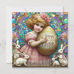 Ostern im Vintage-Stil ~ FROHE OSTERN ~ Süßes Kind Feiertagskarte