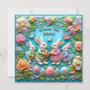 Ostern im Vintage-Stil ~ ICH WÜNSCHE DIR FRIEDEN ~ Feiertagskarte