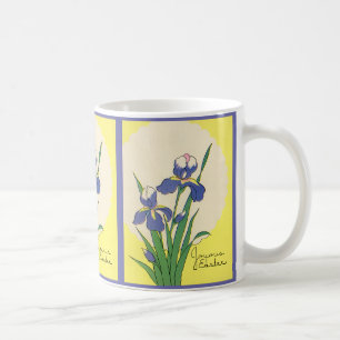 Ostern im Vintage-Stil, lila Garteniris-Blumen Kaffeetasse