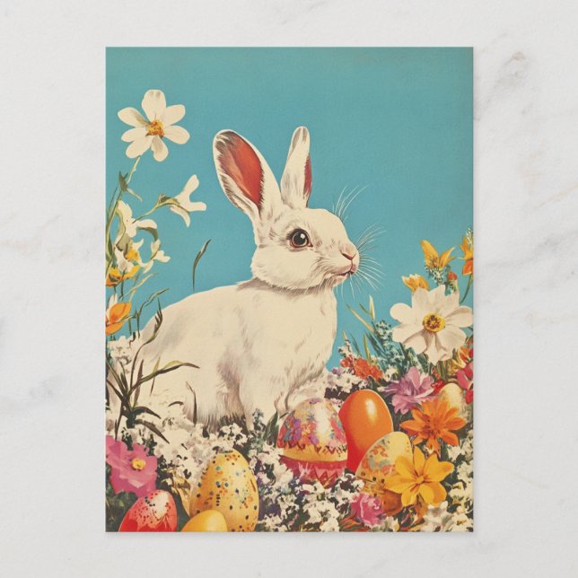 Ostern im Vintage-Stil  Postkarte (Vorderseite)