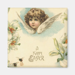 Ostern im Vintage-Stil, viktorianische Lilienblume Magnet
