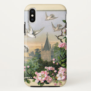 Ostern im Vintage-Stil, weiße Tauben und Blumen Case-Mate iPhone Hülle