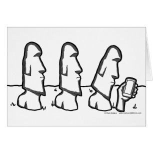 Ostern-Insel-Kopf-Cartoon-Gruß-Karte