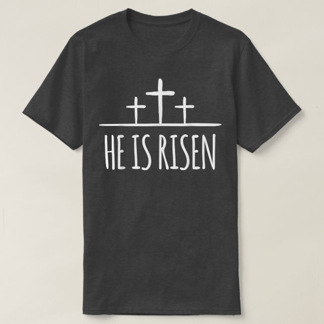 Ostern ist er für Christen Geschenk Matthew 28 T-Shirt (Design vorne)