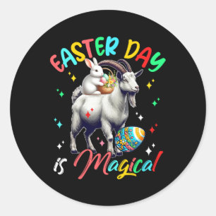 Ostern ist zauberhafter Niedlicher Sonnentag Reitz Runder Aufkleber