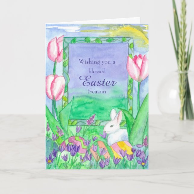 Ostern-Jahreszeit-Segen Feiertagskarte (Vorderseite)