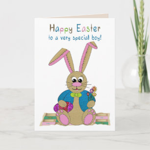 Ostern, jeder Junge, Stoff-Osterhase Karte