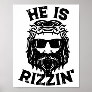 Ostern Jesus Er Ist Rizzin Auferstanden Lustig Chr Poster