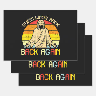 Ostern Jesus Errate Wer ist zurück Religiös Christ Geschenkpapier Set