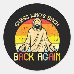 Ostern Jesus Errate Wer ist zurück Religiös Christ Runder Aufkleber