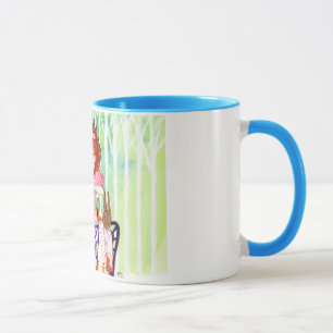 Ostern-Kaninchen-Brunch mit kleinem Mädchen Tasse