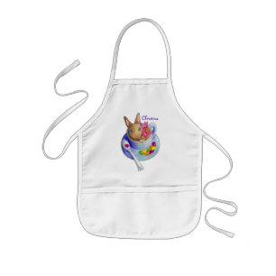 Ostern-Kaninchen in der Tee-Schale Kinderschürze