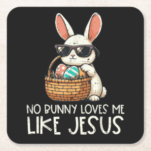 Ostern Kein Häschen liebt mich wie Jesus Christlic Rechteckiger Pappuntersetzer
