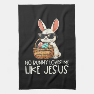 Ostern Kein Hase liebt mich wie Jesus Christlich Geschirrtuch