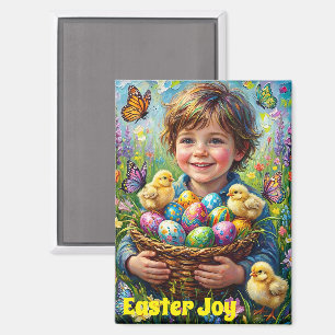 ~ OSTERN Kind Küken Eier Korb ~ Magnet