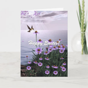 Ostern-Kolibri-Blumen-Karte Feiertagskarte
