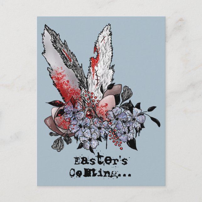 Ostern kommender sonniger Horror Postkarte (Vorderseite)