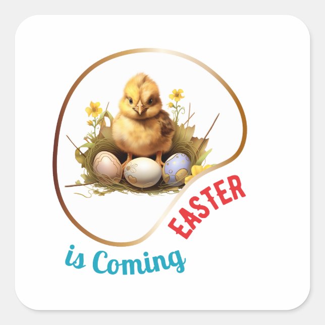 Ostern kommt - Christus Quadratischer Aufkleber (Vorderseite)