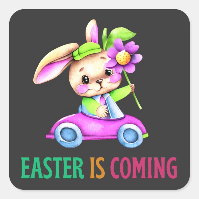 Ostern kommt - Ei Urlaub Quadratischer Aufkleber (Vorderseite)