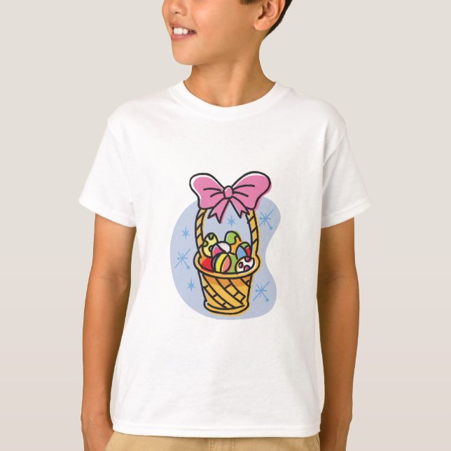 Ostern-Korbentwurf T-Shirt (Vorderseite)
