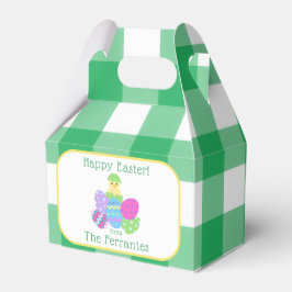 OSTERN Küken Eier und fetter grüner Haken NAME Geschenkschachtel