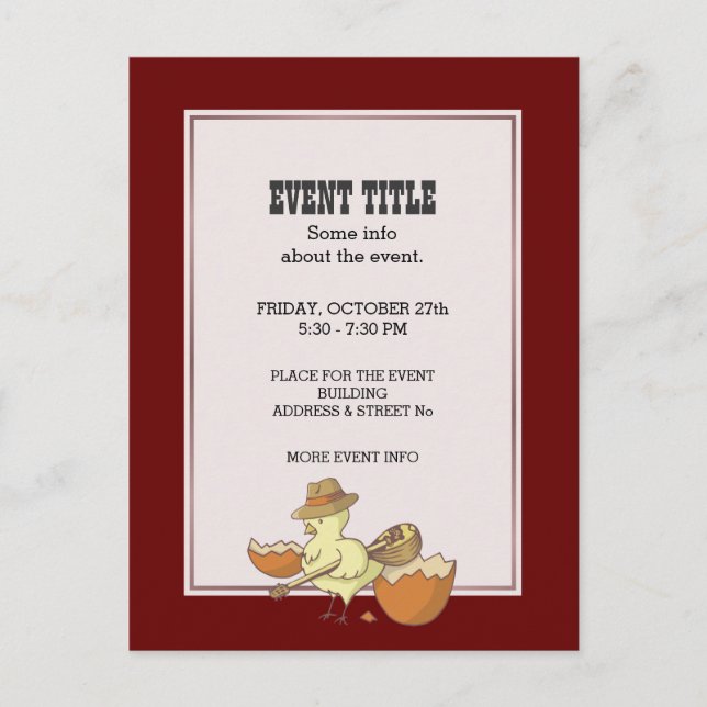 Ostern-Küken mit Bouzouki Feiertagspostkarte (Vorderseite)