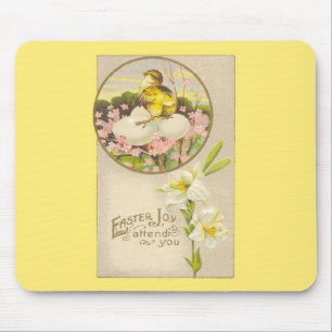 Ostern - Küken u. Eier Up einen Baum - antike Mousepad