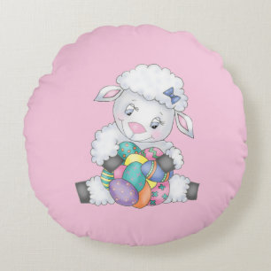 Ostern-Lamm Rundes Kissen