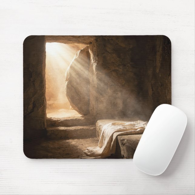 Ostern leeres Grab mit Grabtuch Mousepad (Mit Mouse)