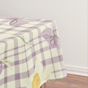 Ostern Lila Schmetterling Daffodisches Kariertes M Tischdecke