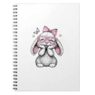 Ostern Mädchen Süße Hase Gesicht Rosa Ostern Kinde Notizblock