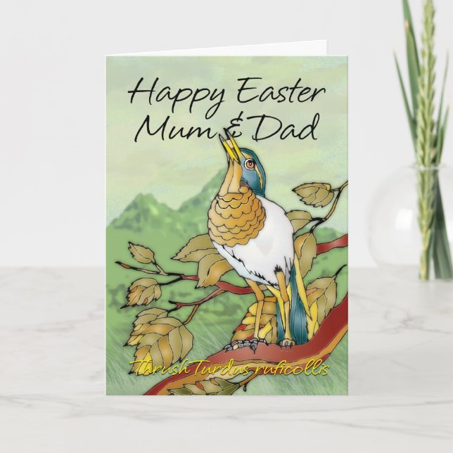 Ostern - Mama u. Vater Feiertagskarte (Vorderseite)