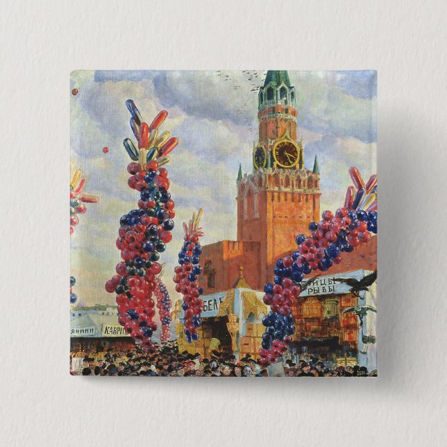 Ostern-Markt im Moskau der Kreml, 1917 Button (Vorderseite)