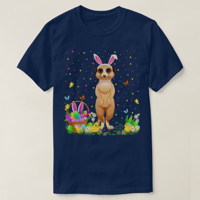Ostern Meerkat Bunny Egg Jagen Meerkat Ostern Su T-Shirt (Design vorne)