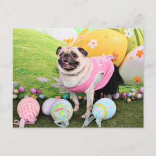 Ostern - Mops - Hannah Feiertagspostkarte