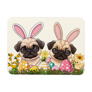 Ostern Mops Hunde Sonnige Ohren Magnet